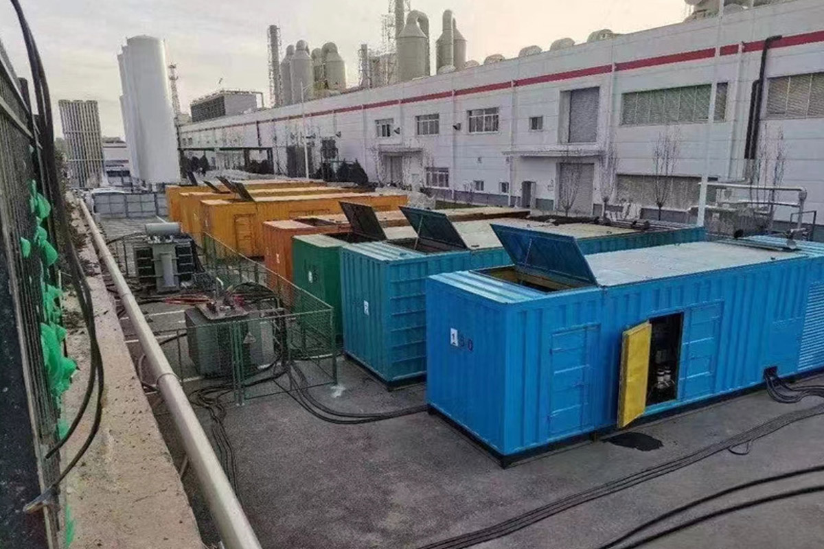 五原发电机租赁施工现场